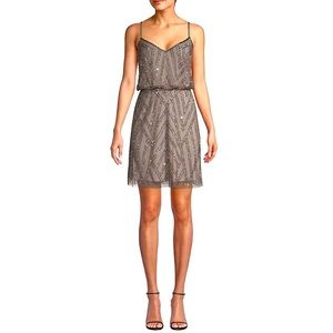 NWT ADRIANNA PAPELL BEADED MINI DRESS